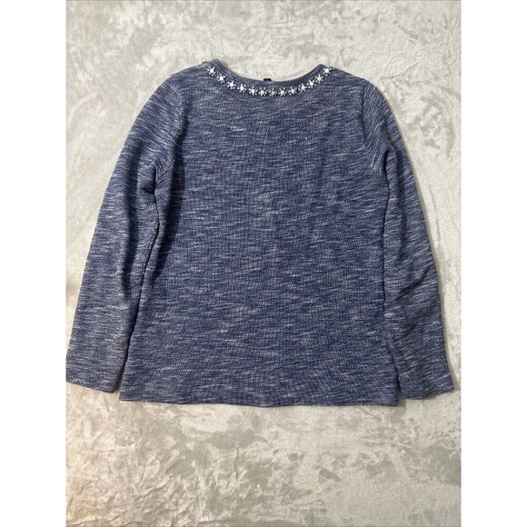 Women’s J.crew Sweater Blue Rhinestone Neckline Size Small - Picture 14 of 16